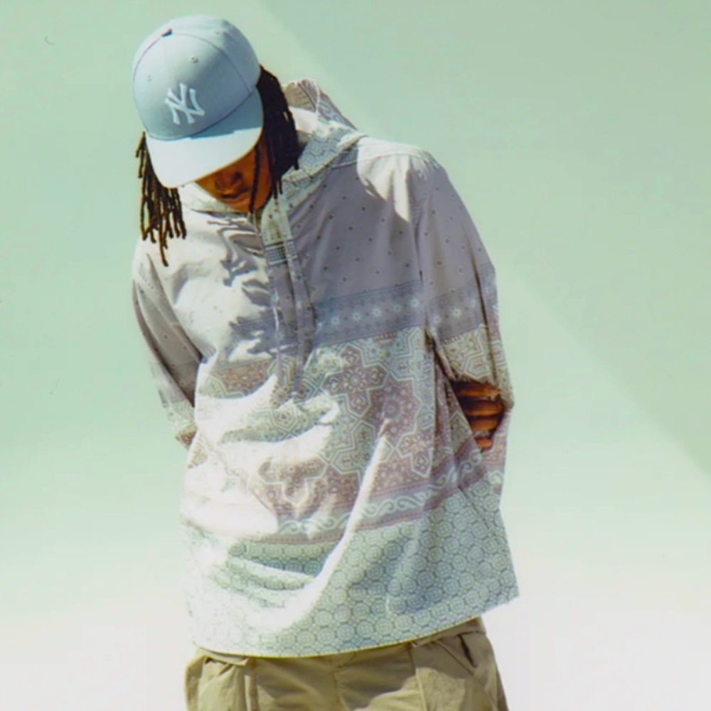 Rare Kith Adler Hoodie Windbreaker 100% Cotton Dusty Mauve Spring 21’ paisley